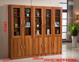 包邮简约板式带玻璃门书柜书架 自由组合储藏简易办公书橱带门柜