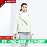 红袖冬装新款 修身毛呢外套女 短款 韩版女士大衣 E6240644