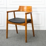 实木餐椅家用广岛椅靠背椅原木牛角椅北欧休闲椅子创意木质电脑椅