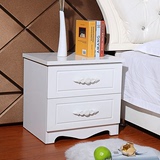 烤漆北欧床头柜简约现代白色实木卧室组装边柜卧室床边柜斗柜宜家