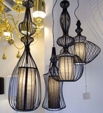 新中式铁艺灯罩古典鸟笼吊灯创意楼梯组合灯网咖吊灯咖啡厅艺术灯