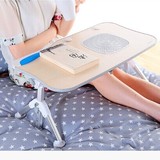 潮土创意多用途笔记本电脑桌带风扇折叠床上电脑桌便携式小桌子