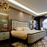 现代中式家具床新中式实木床水曲柳家具酒店床样板房双人床定制