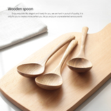 原木汤勺日式餐具饭勺子实木粥勺汤勺环保木头搅拌勺子长柄勺创意