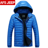 Afs Jeep/战地吉普羽绒服男装短款休闲冬装轻薄保暖纯色yrf外套潮