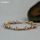 卡妮瑞 5-6mm星晨 925纯银天然珍珠手链多层时尚项链韩版珠宝
