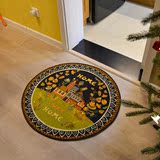 Sweet home田园风圆形地毯卧室厨房客厅防滑地垫门垫圣诞节礼物