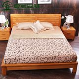 实木床双人床现代中式床框架金柚木1.5米1.8米床箱体床婚床床206