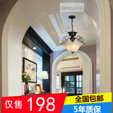 新中式简约餐厅灯 美式阳台玄关书房灯 欧式复古过道走廊单头吊灯