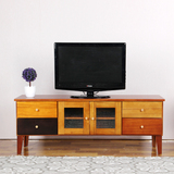 实木电视柜组合简约经济户型储物柜中式客厅家具宜家现代整装地柜