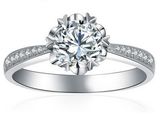18K白金天然南非钻石1克拉50分30分钻石女戒婚戒指环正品铂金戒指