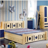 儿童床实木男孩女孩单人家具套房组合 1.2米1.5松木储物环保童床