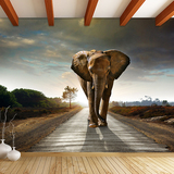 大象壁纸电视背景墙纸壁纸 客厅卧室沙发3D墙布大型壁画立体抽象
