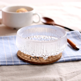 素宝 创意玻璃碗大号异形凸点 三足水果沙拉碗水果碗 透明餐具