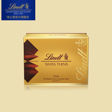 Lindt瑞士莲 黑巧克力 瑞士进口零食 经典薄片黑巧克力礼盒125克