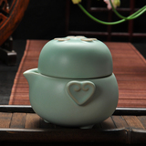 汝窑快客杯一壶一杯陶瓷便携旅行红茶茶具功夫茶杯茶壶特价免包邮