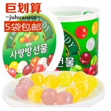 3桶包邮临期特价韩国进口七彩水果味乐天爱情礼盒187g 10月18到期