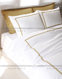 2015新款床品全棉米黄白色美式乡村风格家居样板房四六件套床品