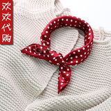 韩国代购男女通用波点正方形小方巾丝巾OL通勤潮女
