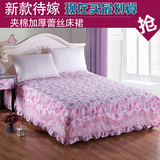 绗缝夹棉加厚床裙单件床罩床盖秋冬保暖床垫保护套特价1.5米1.8米