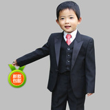 儿童套装花童礼服新款男童小西装黑色钢琴演出服修身韩版西服