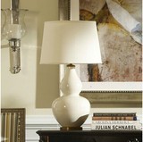 现代欧式陶瓷台灯 美式客厅宜家客厅装饰 大号白葫芦卧室床头台灯
