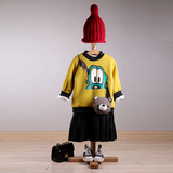 童装2015新款女童装卫衣裙儿童长袖韩版连衣裙冬季动漫卡通皮裙