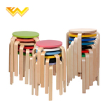实木圆凳小凳子 宜家彩色曲木简约时尚餐凳家庭休闲儿童凳 木板凳