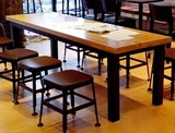欧美式铁艺餐桌椅长方形实木餐桌北欧会议桌办公桌电脑桌工作台