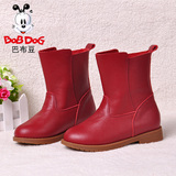 BOBDOG童鞋2016冬季新韩版真皮儿童马丁靴男童女童靴子单靴B5502