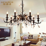 欧式蜡烛水晶吊灯饰餐厅灯具复古客厅卧室美式北欧简约后现代9001