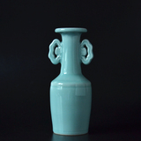 仿古陶瓷花瓶摆件高档花插瓶子龙泉青瓷双耳瓶博古架装饰摆件