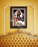 纯手绘世界名画西斯廷圣母像油画教会教堂挂画欧式玄关装饰画包邮