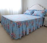 床裙全棉植物花卉韩式斜纹床裙豪华 单件床单床罩 有配套四件套