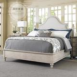 美式实木床1.8米双人床白色婚床欧式布艺床软包床定制卧室家具