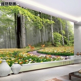 3d立体自然风景森林电视沙发背景墙纸 客厅壁纸书房卧室大型壁画
