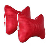 汽车头枕一对装 夏季冰丝座椅护颈枕 车用靠枕垫车载安全枕头红色