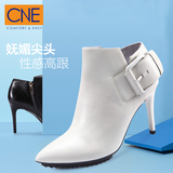 CNE2015秋冬新款女靴尖头性感细高跟靴时尚及踝裸靴女短靴6T91331