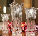 包邮特价加厚水晶玻璃花瓶透明水培花器凤尾花盆富贵竹简约202530