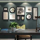 JYJ时尚创意实木客厅照片墙 现代中式相片墙 餐厅书房相框墙组合