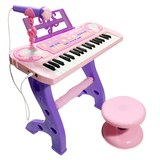 cn 37键手工木制质儿童多功能电子琴钢琴播放带凳子麦克风