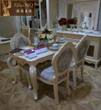欧式餐桌椅 美式长方形餐桌 高档实木雕花餐桌1.6米1.8米餐桌特价