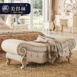 美得林家具 欧式床尾凳床边凳沙发换鞋凳实木床榻卧室新古典长凳