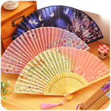 古风小真丝折扇 中国风日式日本和风古代复古典樱花儿童竹扇子女