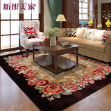 地毯客厅欧式茶几防滑地垫 卧室长方形地毯 玫瑰花婚庆