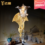法雕全铜欧式水晶壁灯客厅灯具法式温馨卧室床头灯简欧房间墙壁灯