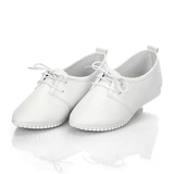 2016新款尖头平底系带学生小白鞋厚底防滑女士单鞋护士小白鞋包邮