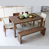 北欧实木纹餐桌椅组合宜家简约韩式小户型长方形现代日式餐桌餐台