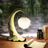 现代简约新中式台灯客厅书房卧室床头灯个性创意艺术田园荷花台灯