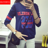 中学生2016秋装新款少女韩版宽松休闲字母上衣运动长袖T恤棒球衫